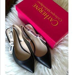 Catherine Malandrino Open Back Black Pump Sz 7.5